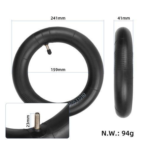 Camera d'aria 10x2.125 pollici valvola diritta rinforzata per monopattini elettrici