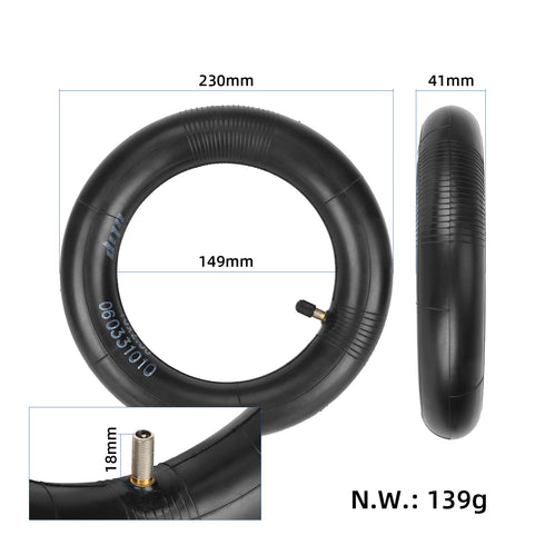 Camera d'aria 10X2.5 pollici Valvola diritta rinforzata per monopattini elettrici
