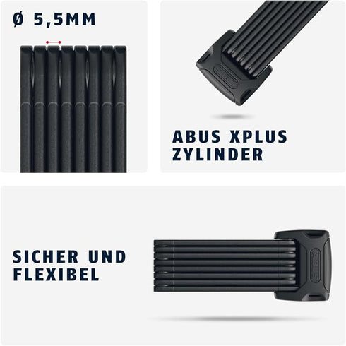 LUCCHETTO ABUS BORDO 6000K/90 BK SH NERO
