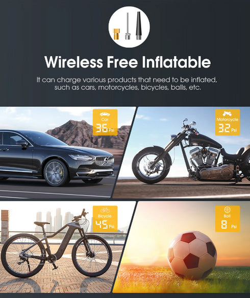 Gonfiatore Elettrico Ricaricabile Portabile per Pneumatici