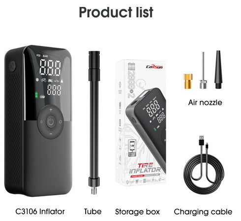 Gonfiatore Elettrico Ricaricabile Portabile per Pneumatici