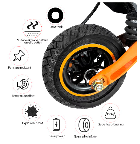 PNEUMATICO pieno gomma solida ruota 8.5x3 pollici per monopattino KuKirin G2 Pro (VERSIONE 2023) Kaabo warrior Kaabo wolf Zero 8/9 10X VSETT 8/9 PRO e Altri