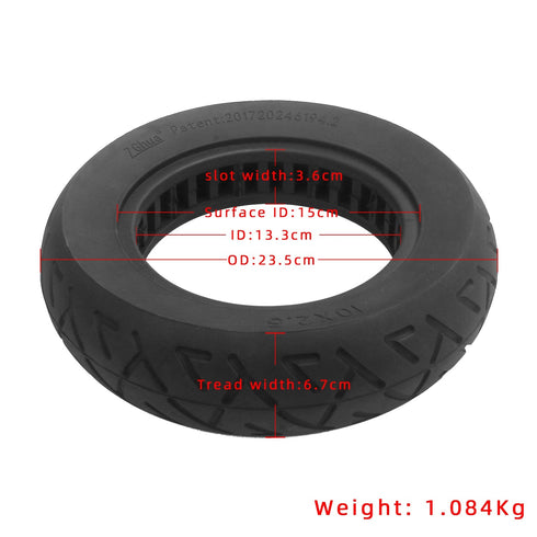Pneumatico pieno gomma solida ruota 10x2.5 pollici cerchi 36mm compatibile Kugoo Kirin KuKirin M4/M4 Pro e altri monopattini elettrici