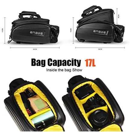 Engwe borsa bicicletta impermeabile Waterproof Bike Rack Bag sedile posteriore bagagliaio 17-35L EP-2 Pro/EP-2 Pro EU/EP-2 BOOST/Engine Pro/Engine Pro 2.0/Engine X/M1 e altri