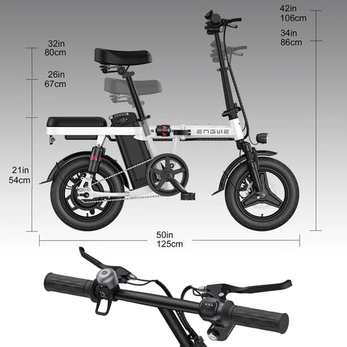 ENGWE T14 | Bicicletta elettrica | Ruote 14" | Motore 250W | 48V 10Ah | 25km/h | Autonomia 80km | GARANZIA ITALIANA